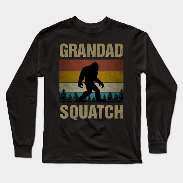 Grandad Squatch Bigfoot Grandad Sasquatch Yeti Family Matching Long Sleeve T-Shirt by snnt